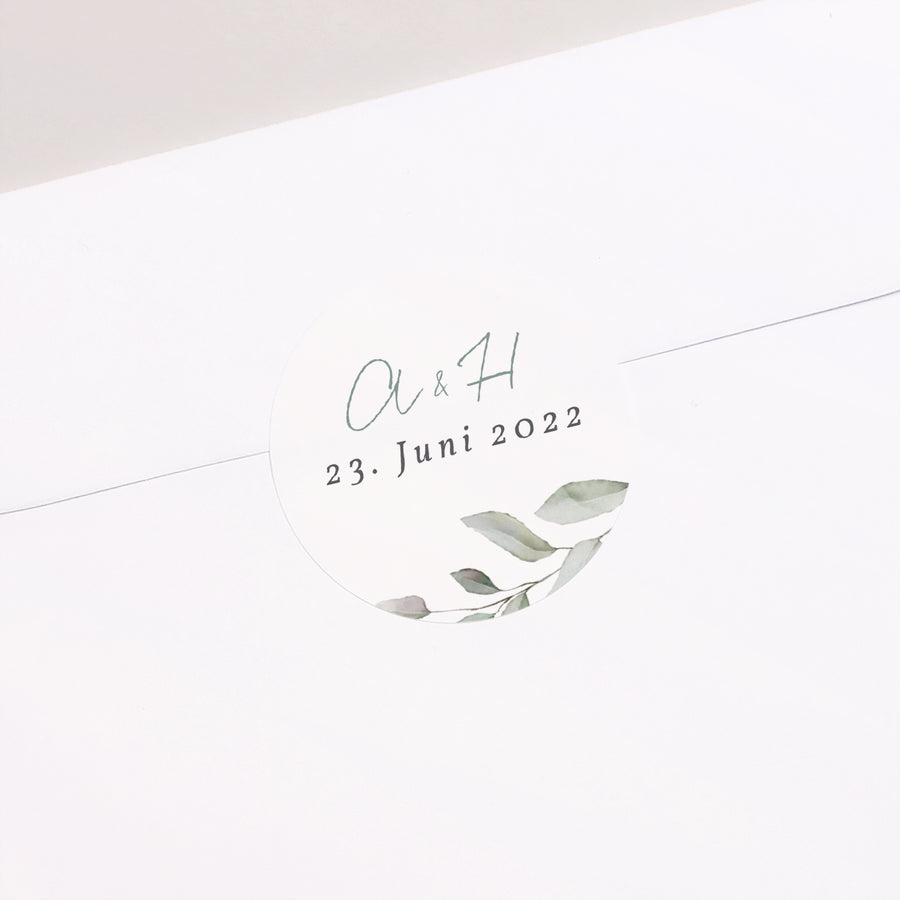 Sticker Hochzeit Rund Floral pastell foto