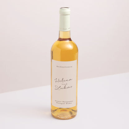 Flaschenetikett Hochzeit Porträt Blumen-Silhouette III - Kirschbaum foto N° 1