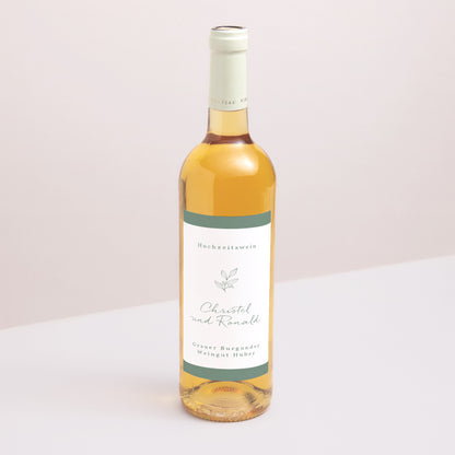 Flaschenetikett Hochzeit Porträt Romantischer Zweig foto N° 1