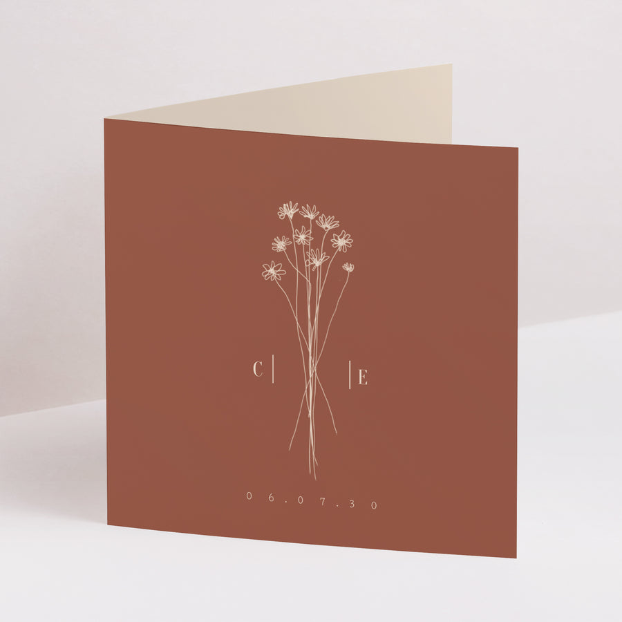 Hochzeitseinladung Doppelflügiges Quadrat Silhouette - Feldblumen foto