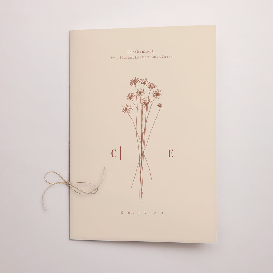 Kirchenheft Hochzeit Doppelflügel Silhouette - Feldblumen foto