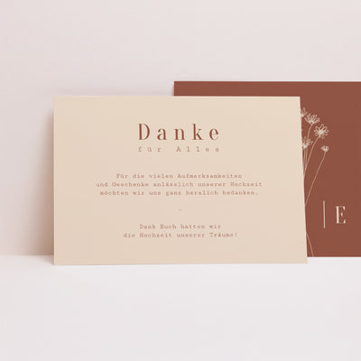 Danksagungskarte zur Hochzeit ohne Foto