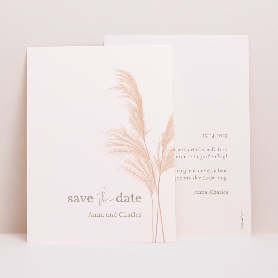 Save the date Karte Hochzeit Porträt Viva la pampa foto