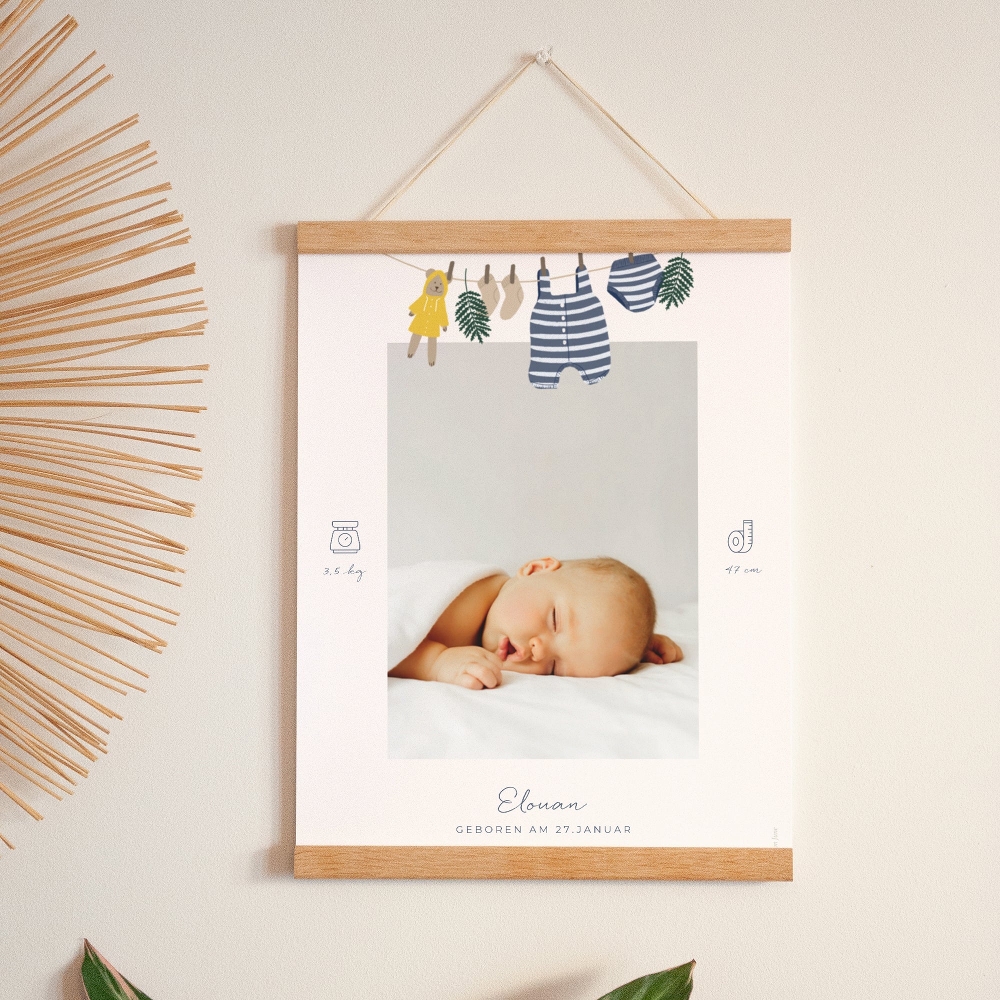 Poster Geburt Porträt Garderobe kleiner Seemann foto N° 1