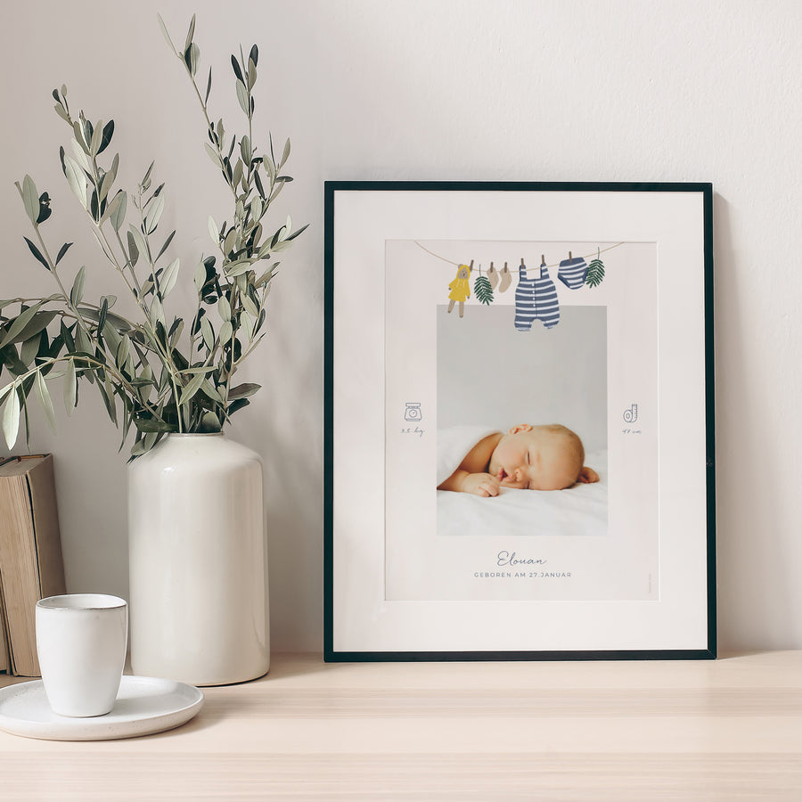 Poster Geburt Porträt Garderobe kleiner Seemann foto