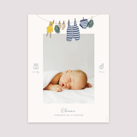 Poster Geburt Porträt Garderobe kleiner Seemann