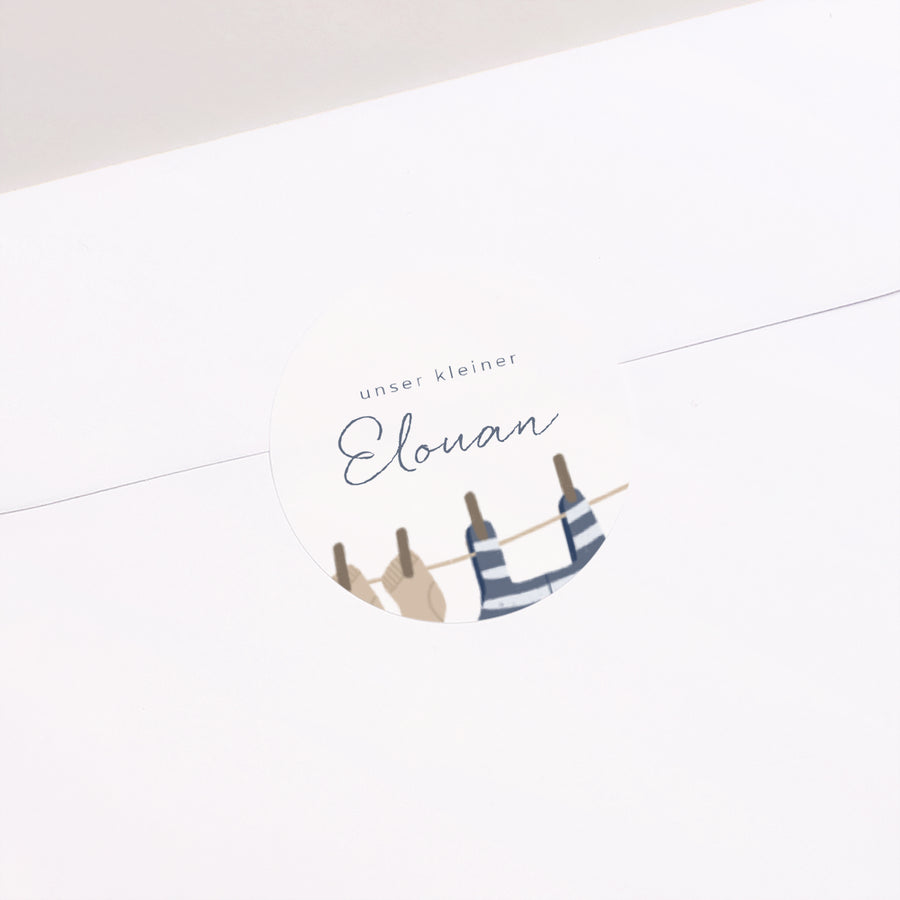 Sticker Geburt Rund Garderobe kleiner Seemann foto