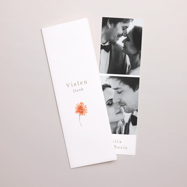 Dankeskarte Hochzeit Fotoautomaten Lesezeichen Sommersonnenwende-Kranz foto