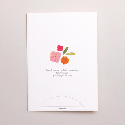 Hochzeitseinladung Hülle für 2 Karten Herbarium-Blüten foto N° 4