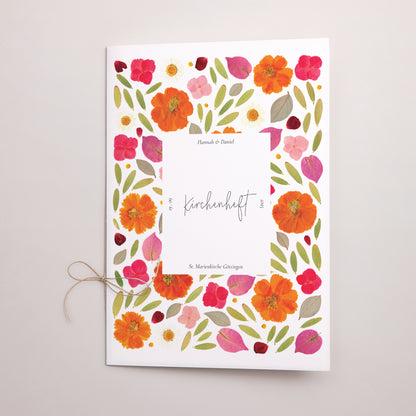 Kirchenheft Hochzeit Doppelflügel Herbarium-Blüten foto N° 1