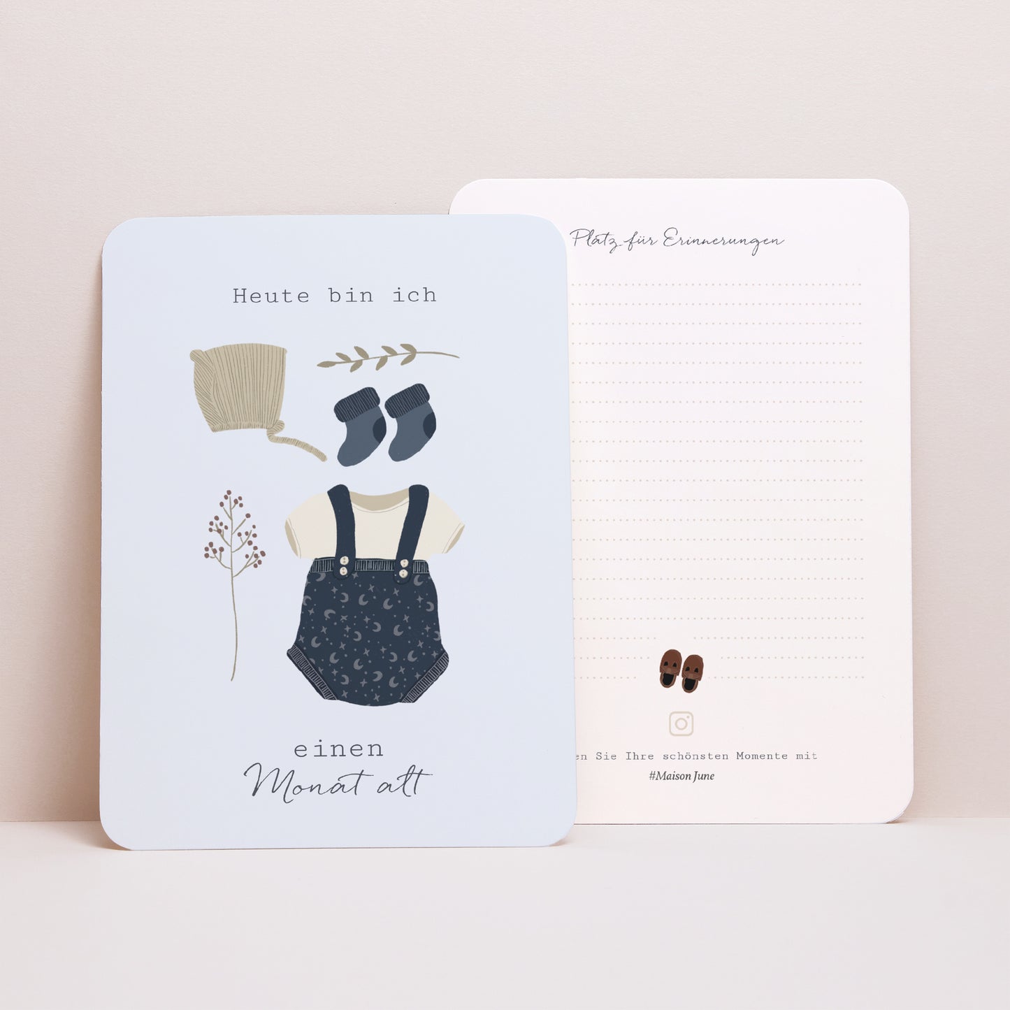 Meilenstein Karten Geburt 12er-Pack Garderobe für Jungen Hintergrund grau grün foto N° 4