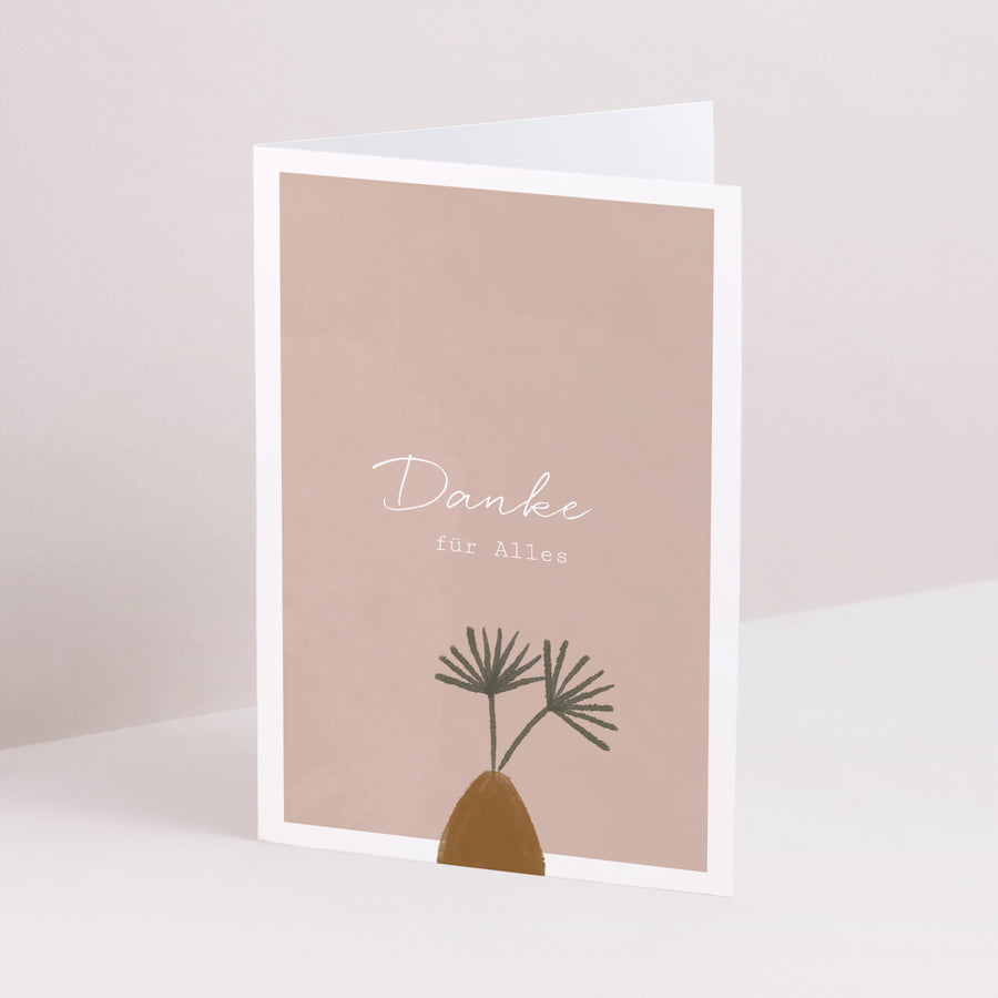 Dankeskarte Hochzeit Doppelter Porträtflügel Paar zum Zusammenstellen im Boho-Stil foto