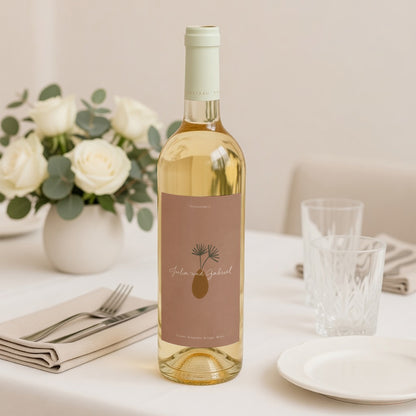 Flaschenetikett Hochzeit Porträt Paar zum Zusammenstellen im Boho-Stil foto N° 2