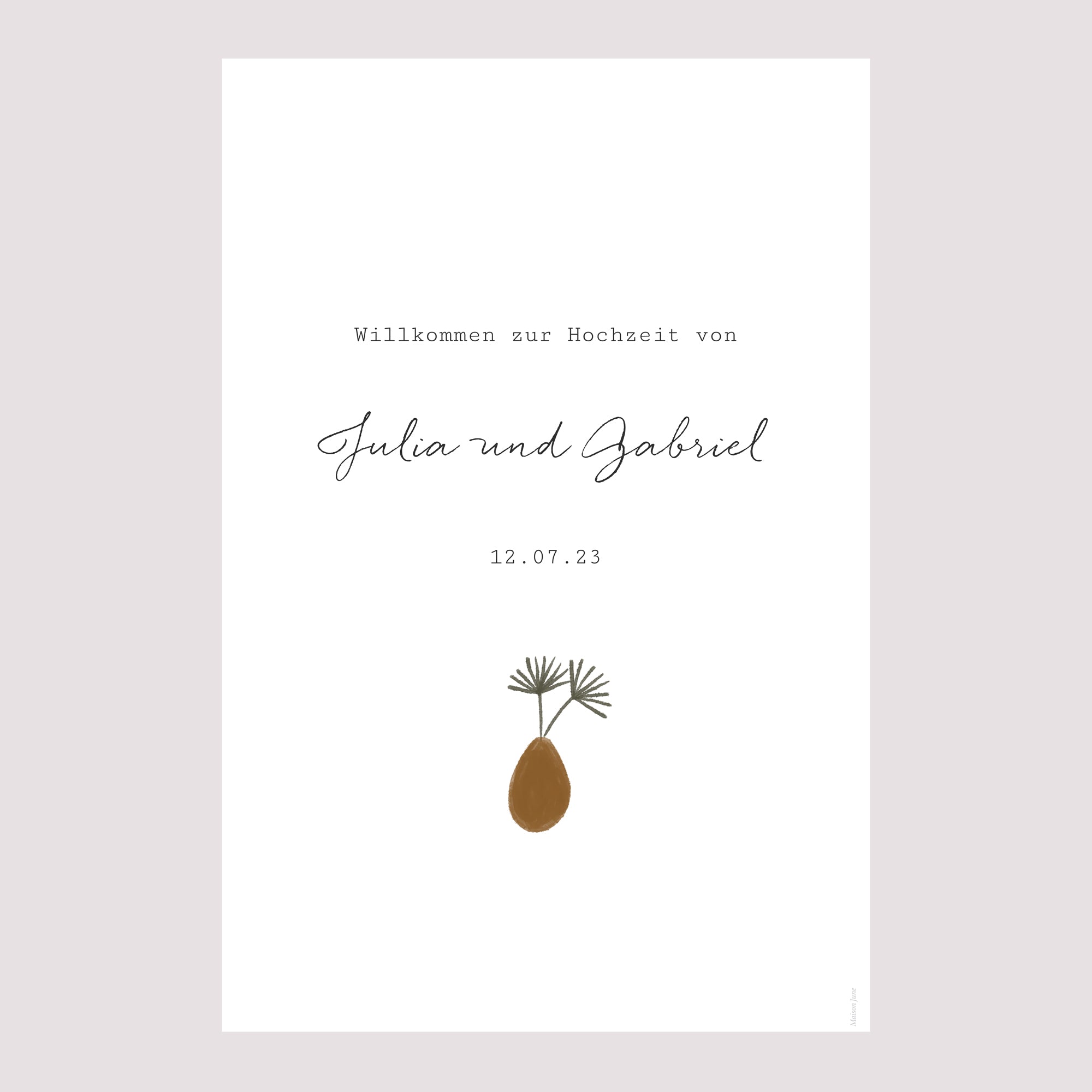 Begrüßungstafel Hochzeit Porträt 60 x 90 cm Paar zum Zusammenstellen im Boho-Stil foto N° 2