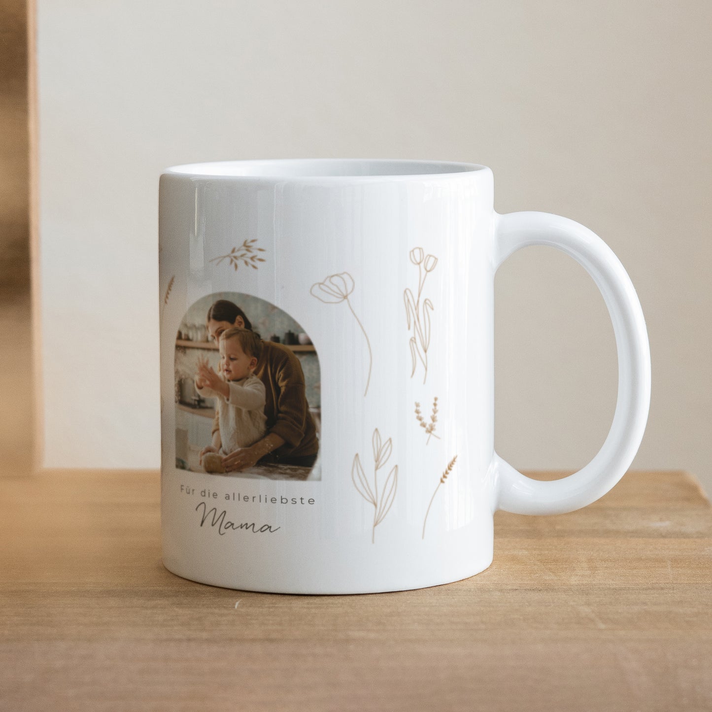 Tasse Objekte Weiß Kleines Herbarium für Mama foto N° 1