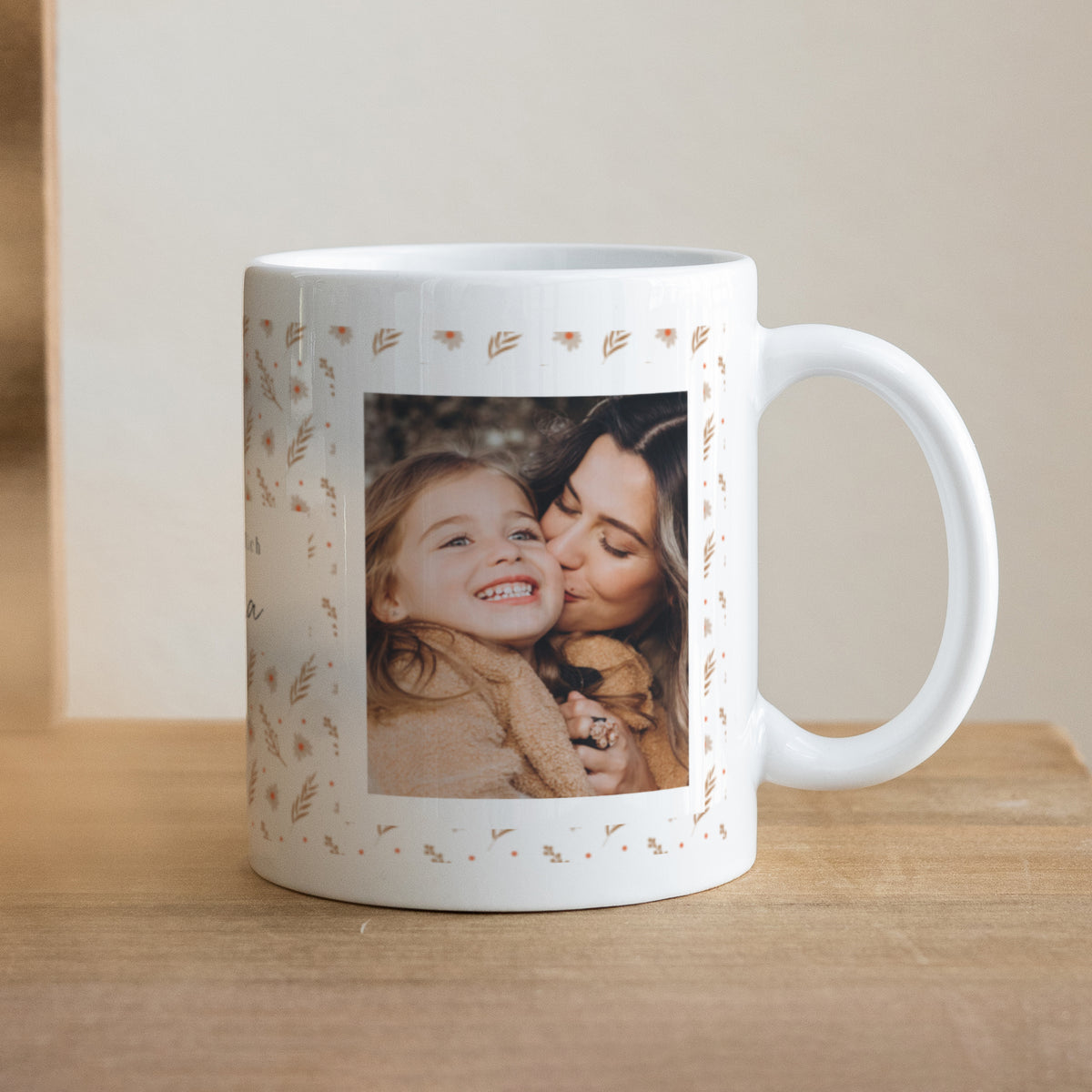 Tasse Objekte Weiß Muttertag Blumen Muster foto