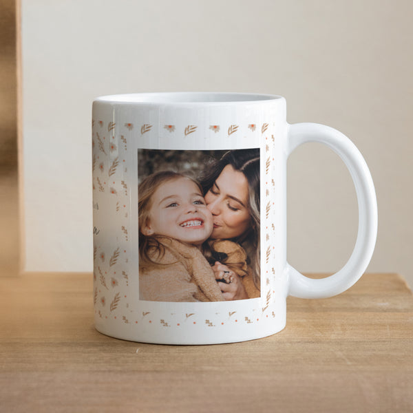Tasse Objekte Weiß Muttertag Blumen Muster foto