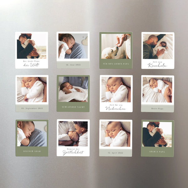 Magnet Objekte Pack mit 12, magnetisch Der beste Papa der Welt - Kaki foto