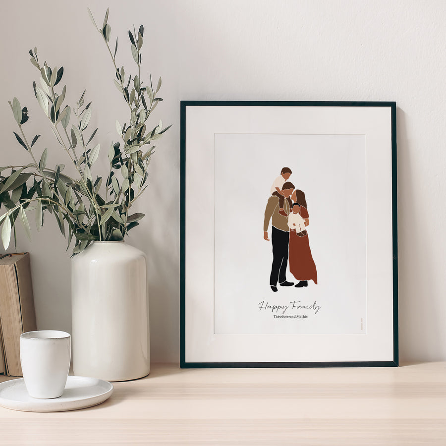 Poster Objekte Porträt Vatertagsplakate - Happy Family foto