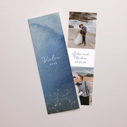 Dankeskarte Hochzeit Fotoautomaten Lesezeichen Magische Nacht foto