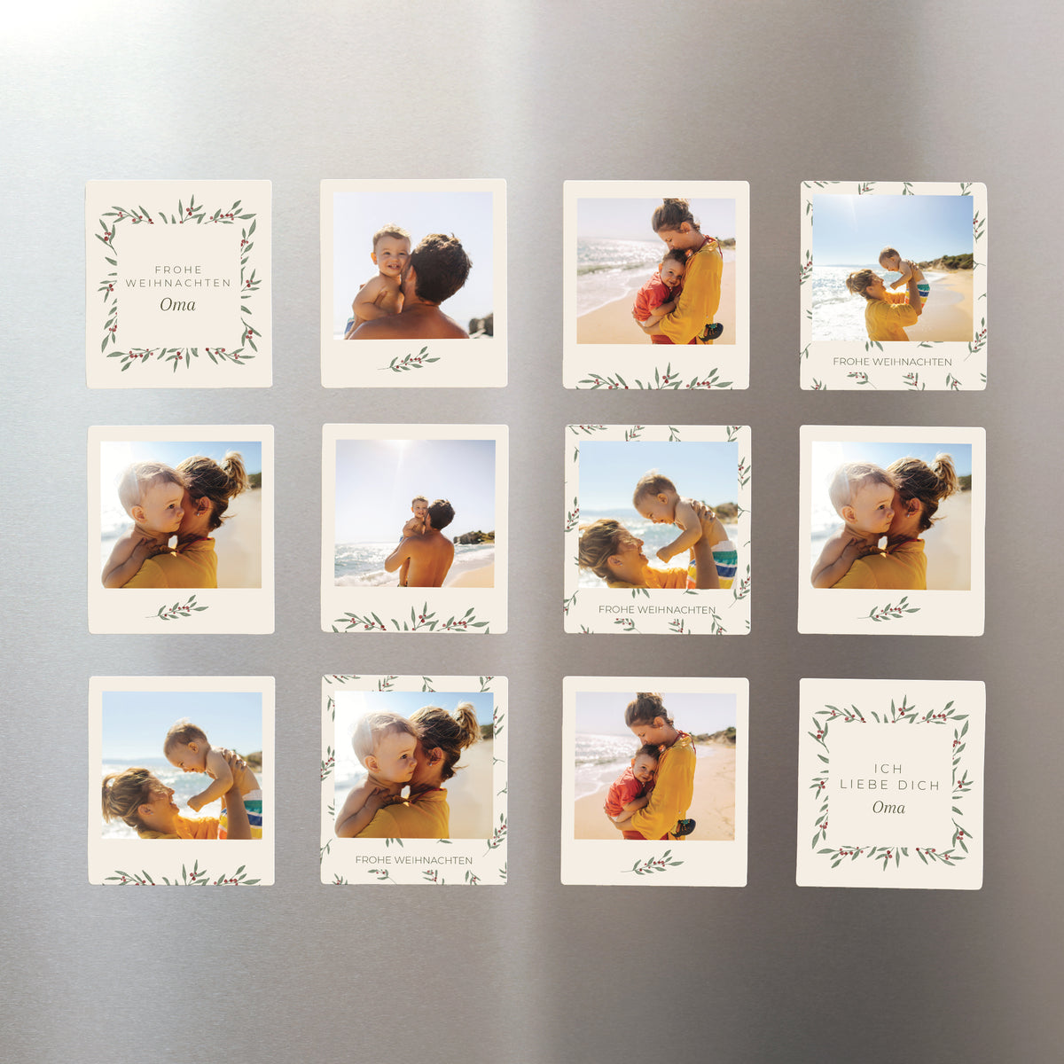 Fotoabzug Weihnachten Pack mit 12, magnetisch Pflanzenrahmen foto