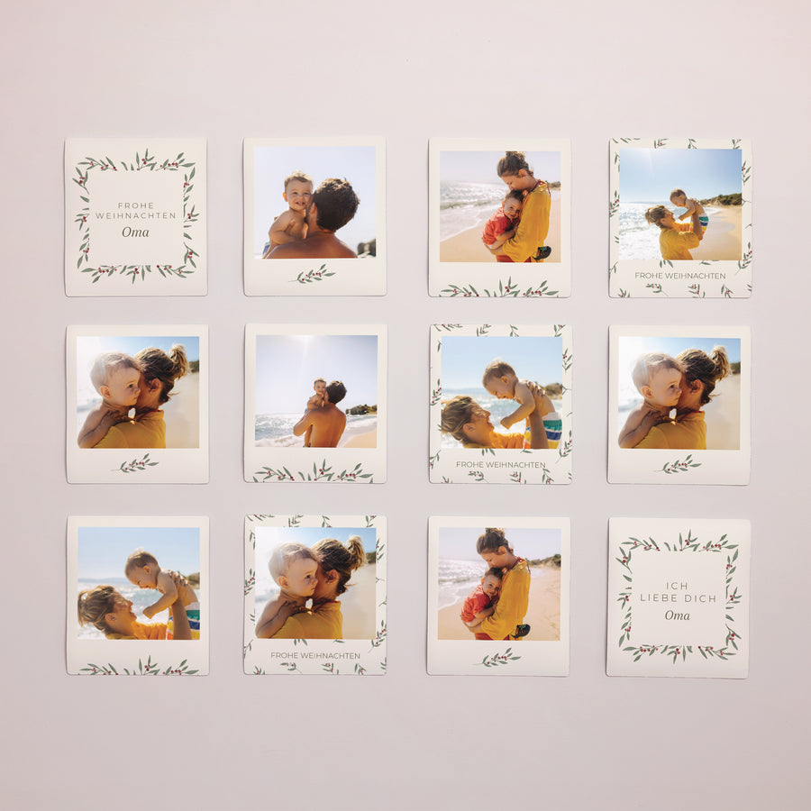 Fotoabzug Weihnachten Pack mit 12, magnetisch Pflanzenrahmen foto