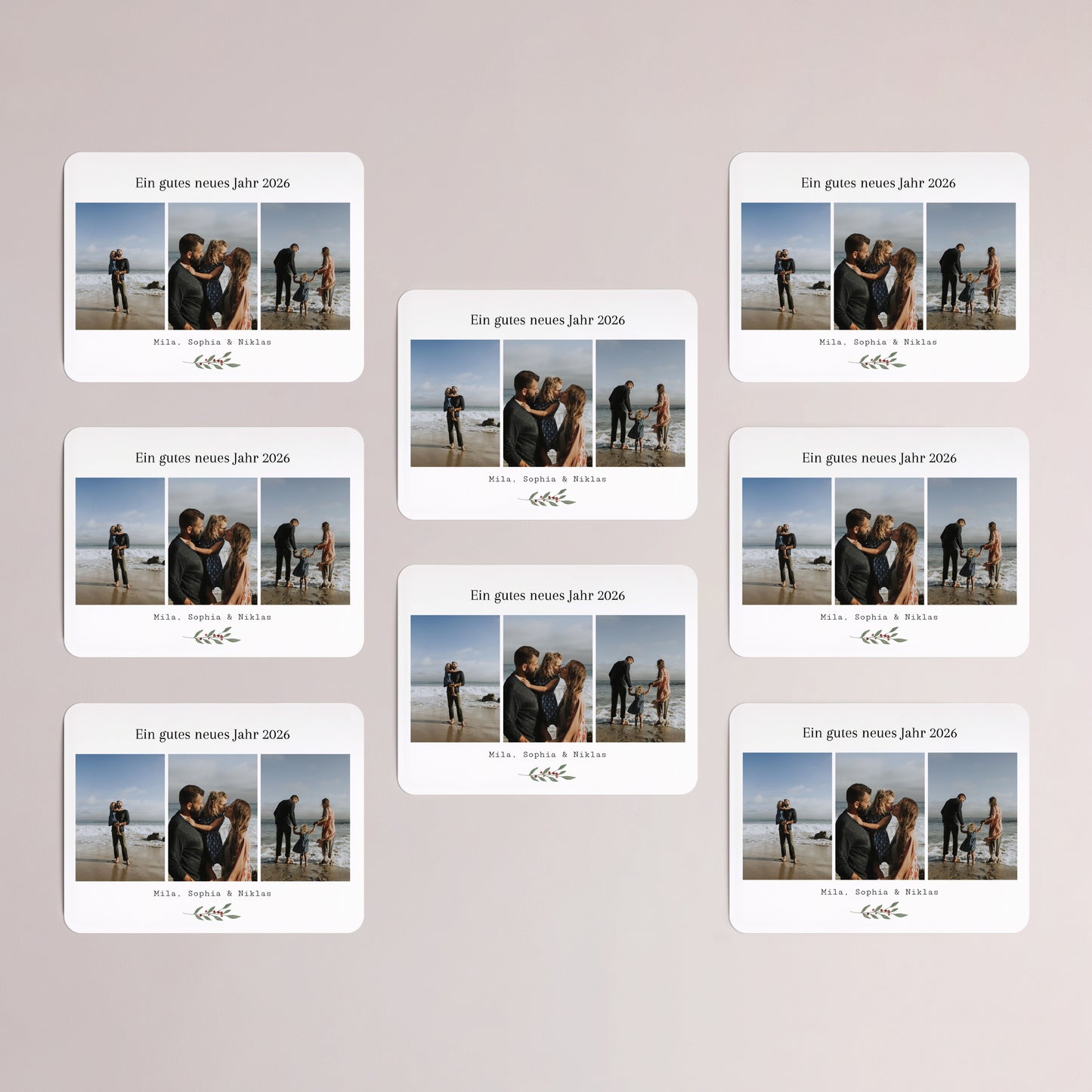 Weihnachtskarte Weihnachten Set von 8, magnetisch, Landschaft, rechteckige abgerundete Ecken Wunsch-Trio foto N° 3