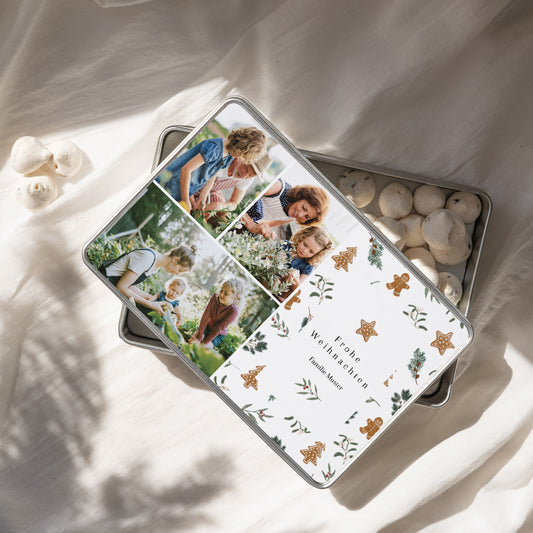 Metalldose Weihnachten Rechteck Weihnachtskekse foto