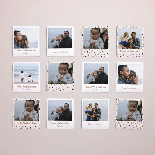 Fotoabzug Weihnachten Pack mit 12, magnetisch Zierkiesel & Goldrand foto