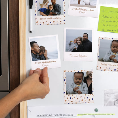 Fotoabzug Weihnachten Pack mit 12, magnetisch Zierkiesel & Goldrand foto N° 2