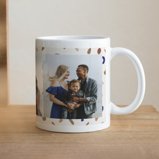 Tasse Weihnachten Weiß Zierkiesel & Goldrand foto