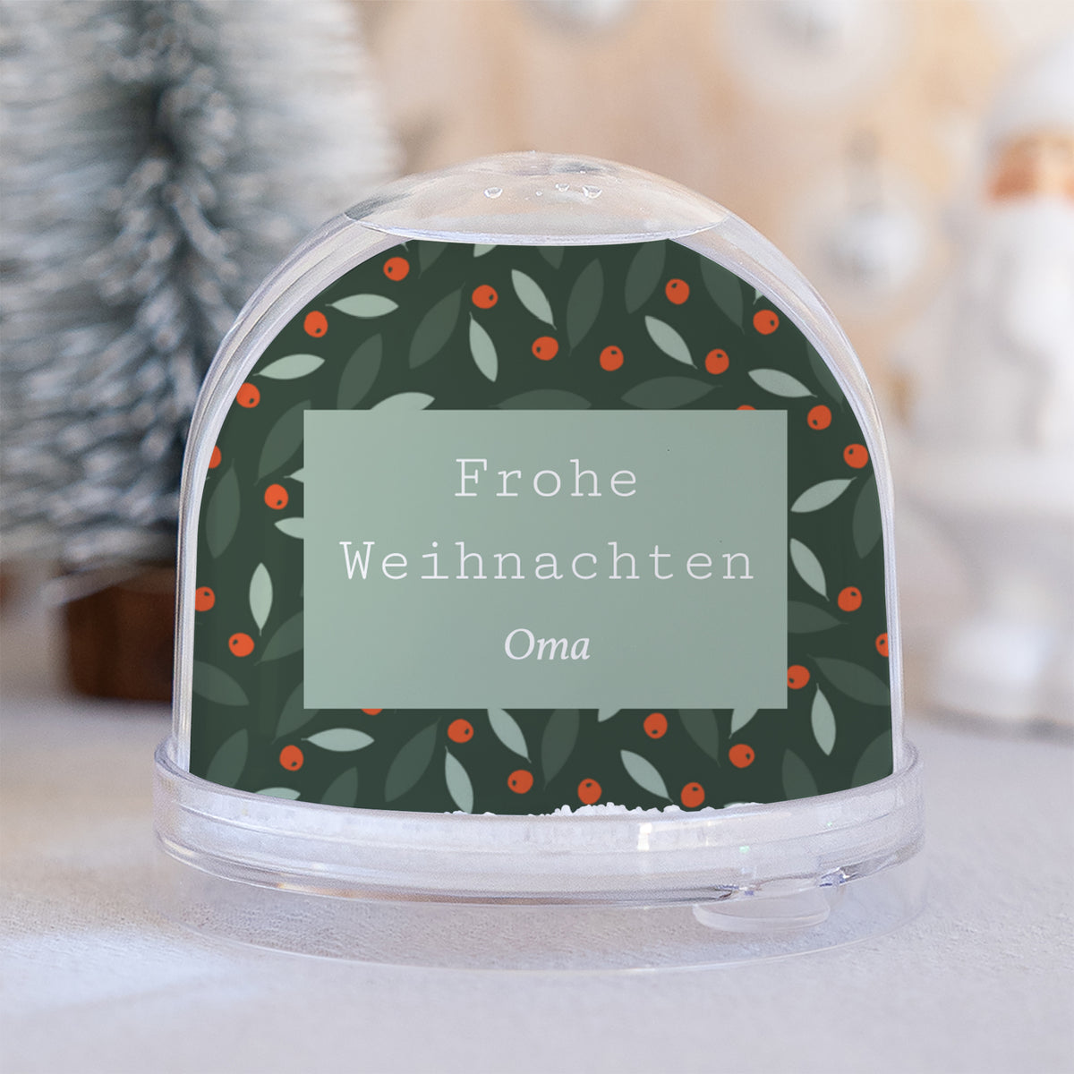 Schneekugel Weihnachten Glass Brennender Busch foto