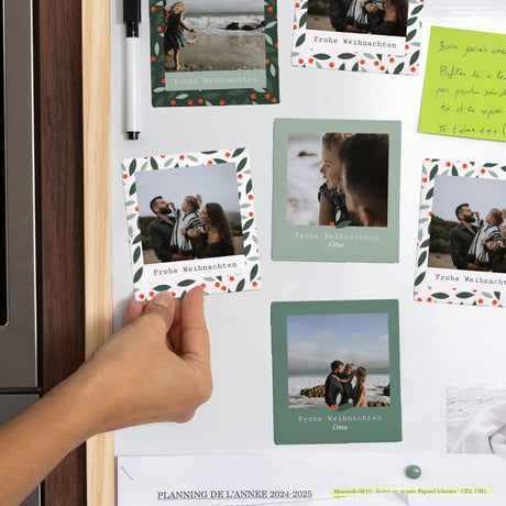 Fotoabzug Weihnachten Pack mit 12, magnetisch Brennender Busch