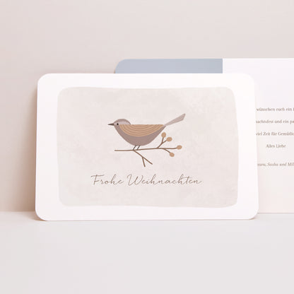 Weihnachtskarte Weihnachten Landschaft, abgerundete Ränder Der Glücksvogel foto N° 1