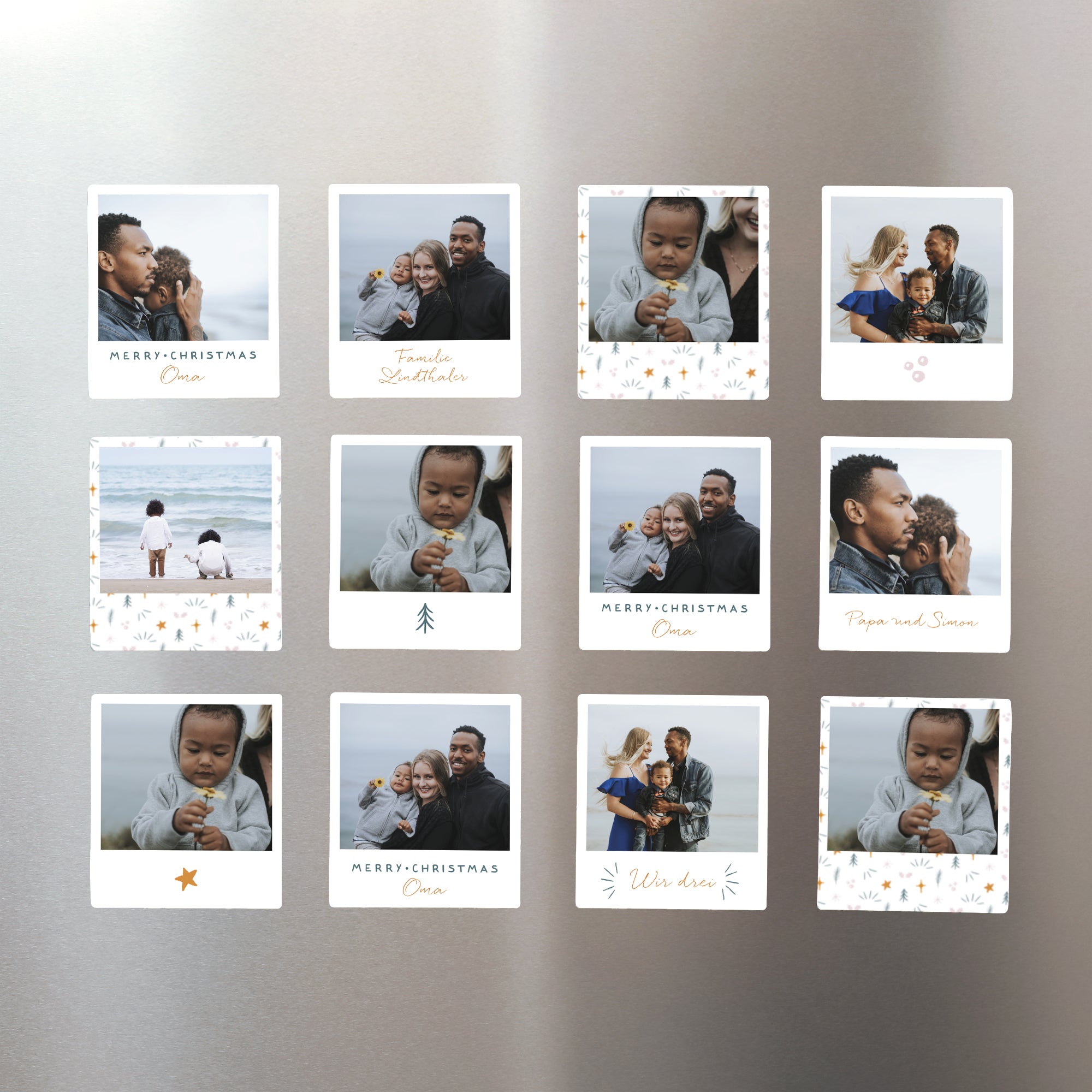 Fotoabzug Weihnachten Pack mit 12, magnetisch Festliches Muster foto N° 1