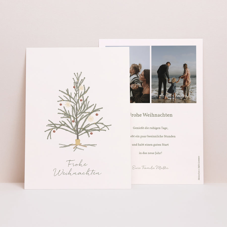 Weihnachtskarte Weihnachten Tannen Design foto