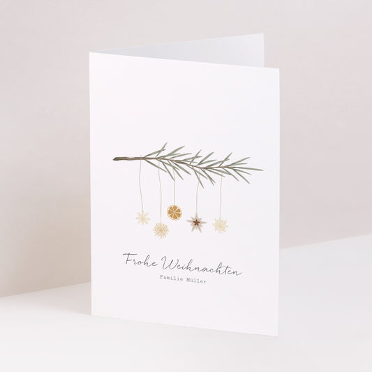 Weihnachtskarte Weihnachten Doppelflügelporträt Originale Weihnachtsaufhängung foto