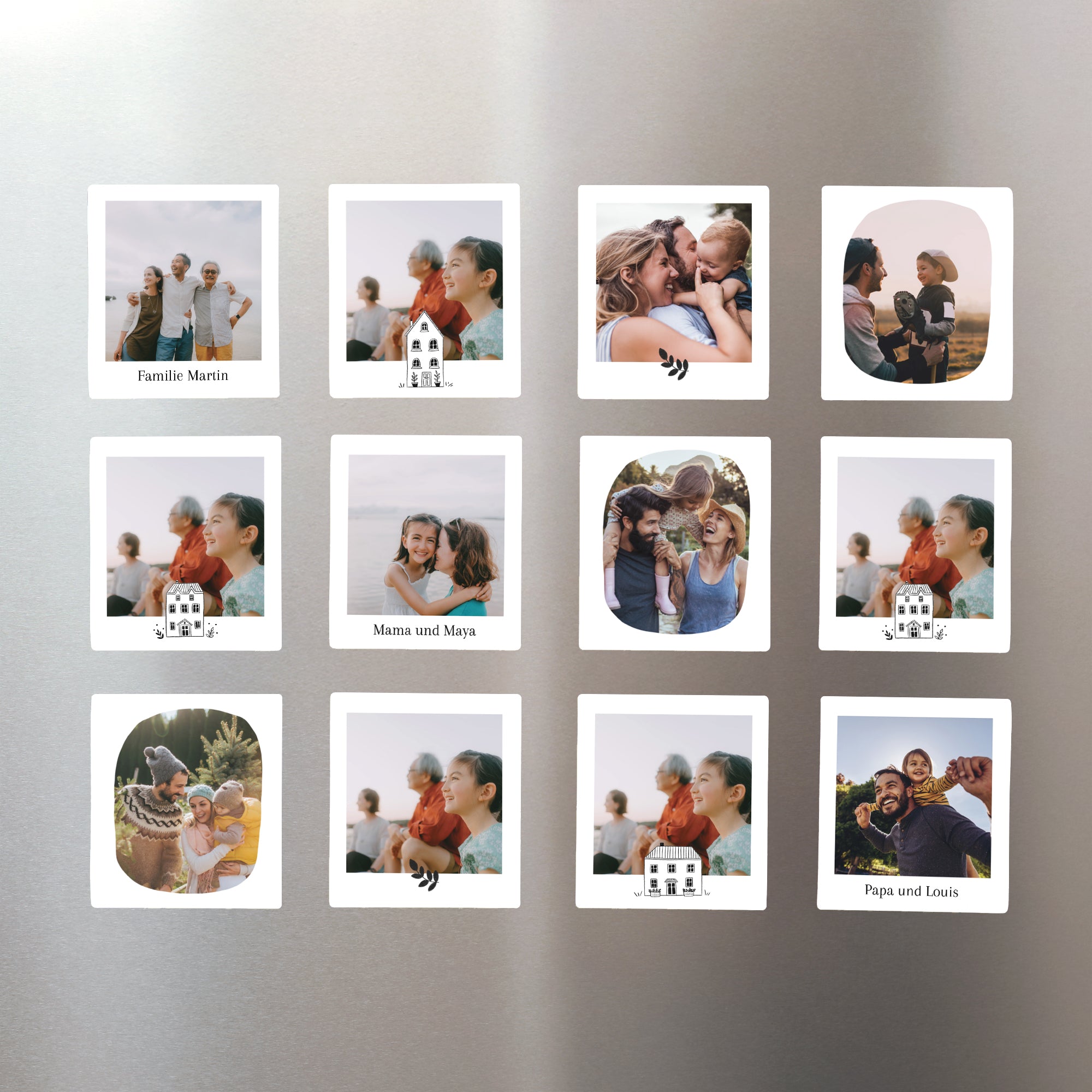 Fotoabzug Weihnachten Pack mit 12, magnetisch Einfarbige Illustrationen foto N° 1