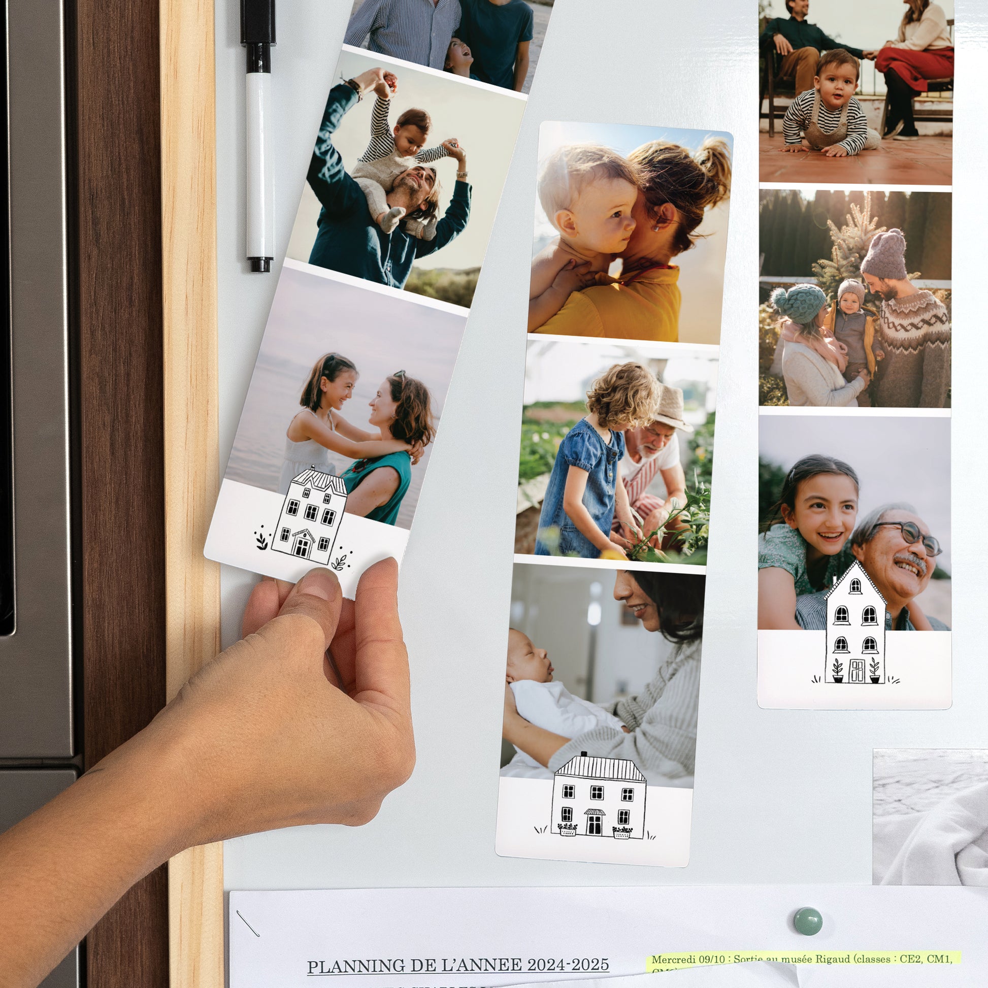 Fotoabzug Weihnachten Set aus 3, magnetisch Einfarbige Illustrationen foto N° 2