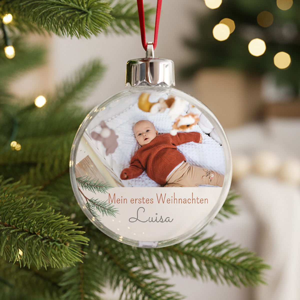 Weihnachtskugel Weihnachten Runde Weihnachtsbaumzweige foto N° 1