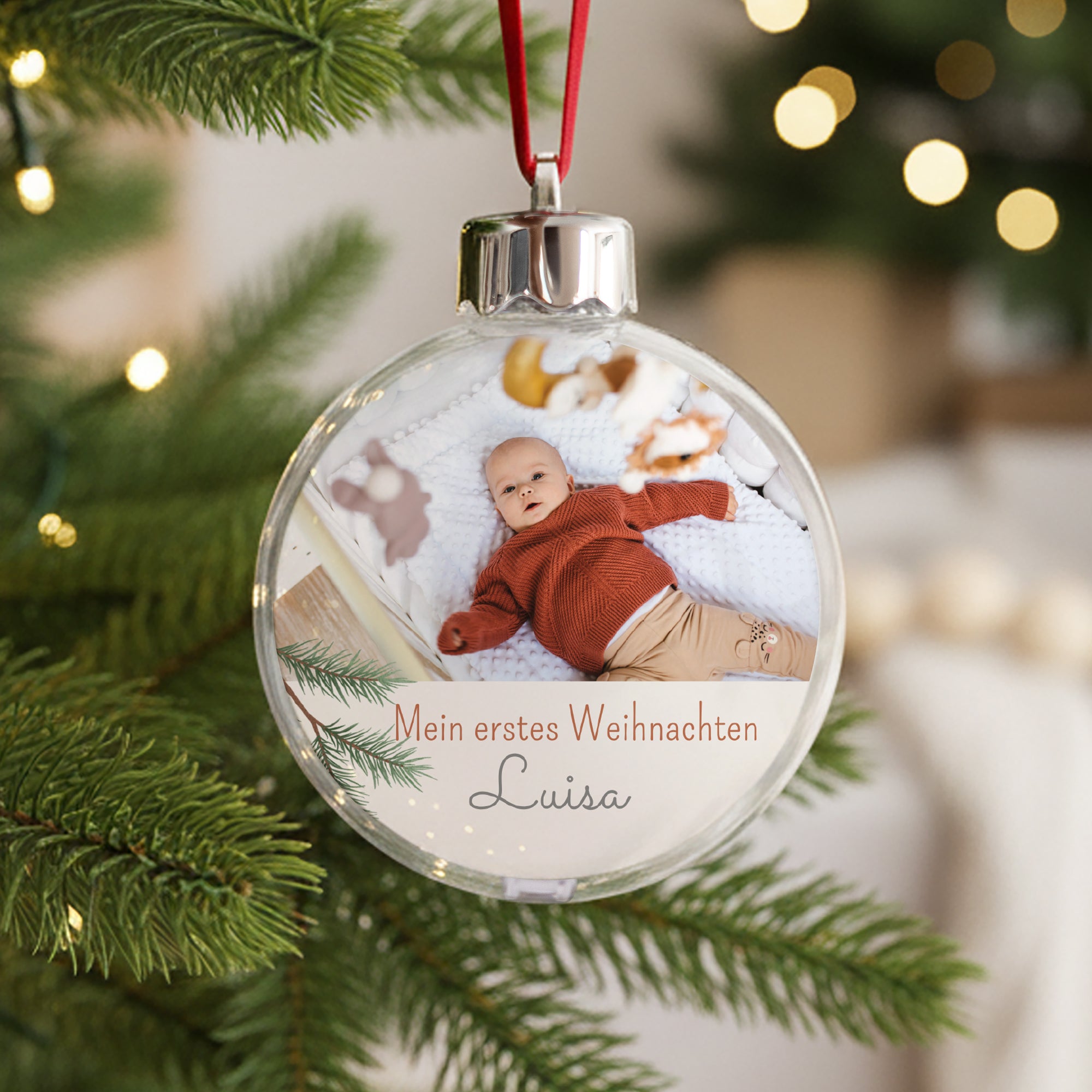 Weihnachtskugel Weihnachten Runde Weihnachtsbaumzweige foto N° 1