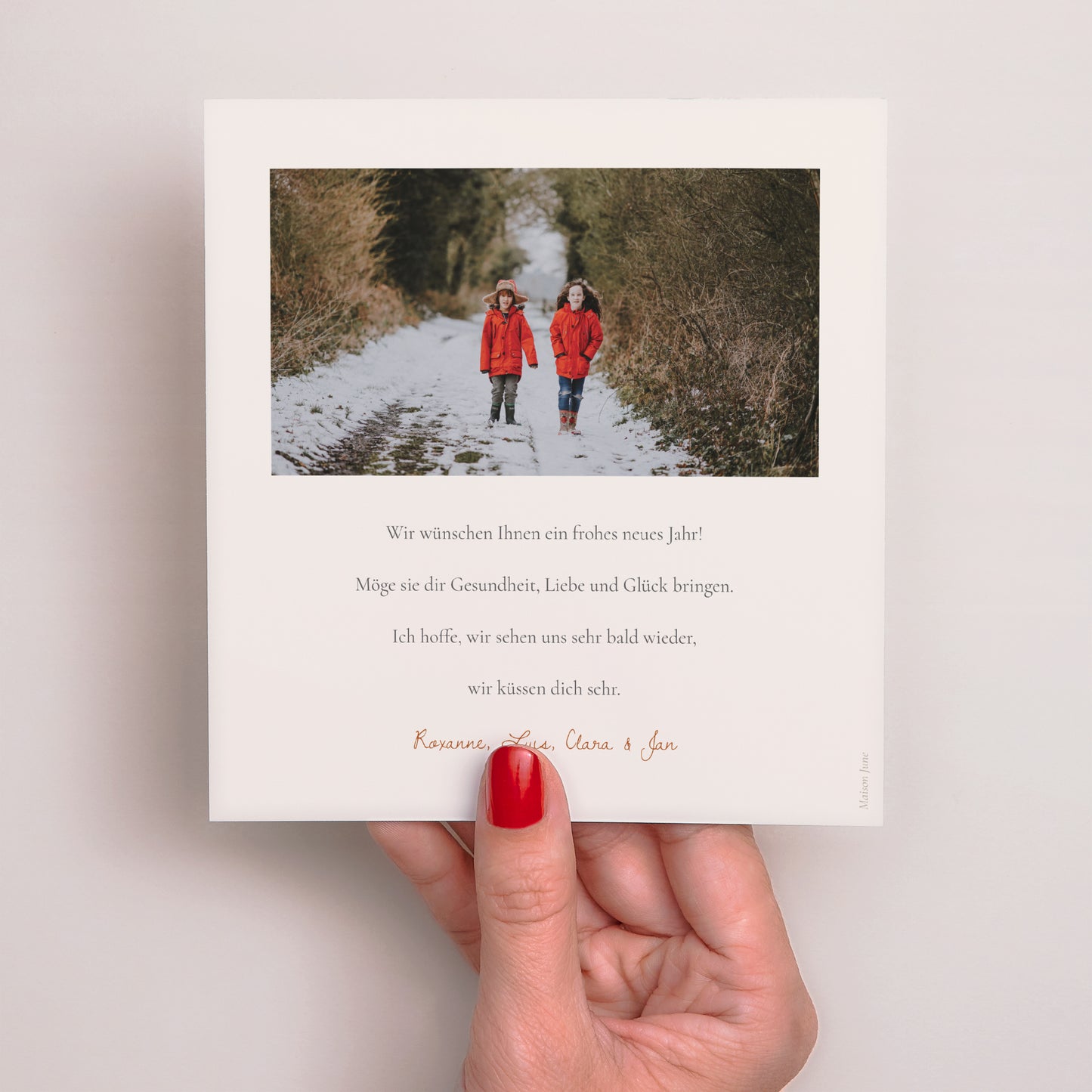 Weihnachtskarte Weihnachten Quadrat Weihnachtsbaumzweige foto N° 3