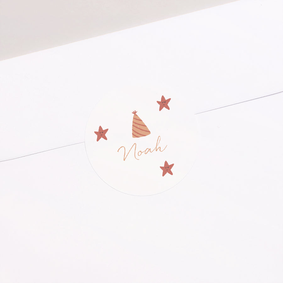 Sticker Kindergeburtstag Rund Blauwal foto