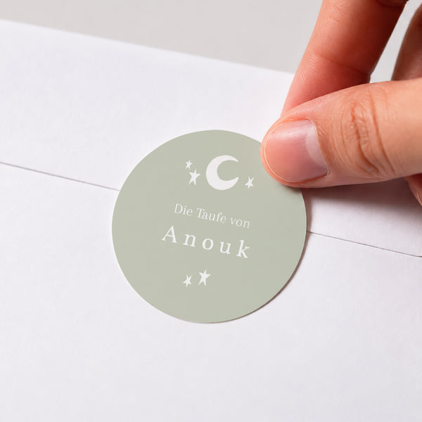Sticker Taufe Rund Frühlingsschwalbe foto