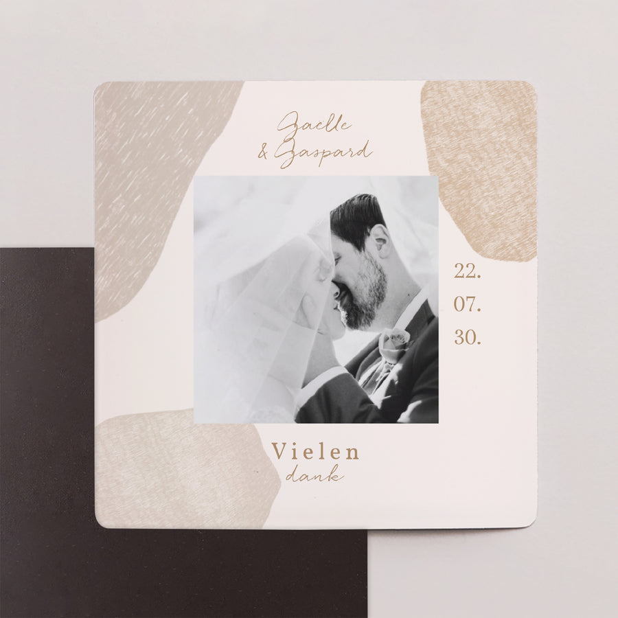 Dankeskarte Hochzeit Satz von 9, magnetisch. Herz der Toskana foto
