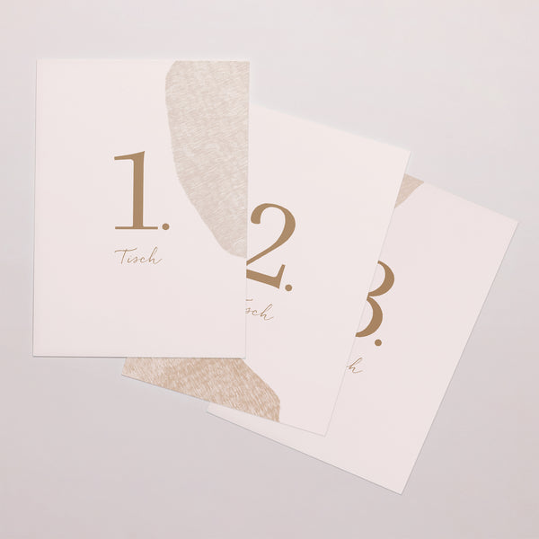 Tischnummern Hochzeit 3er-Set Herz der Toskana foto