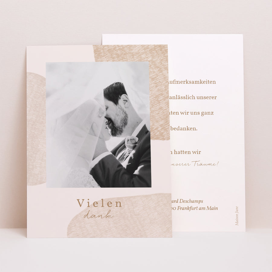 Dankeskarte Hochzeit Porträt Herz der Toskana foto