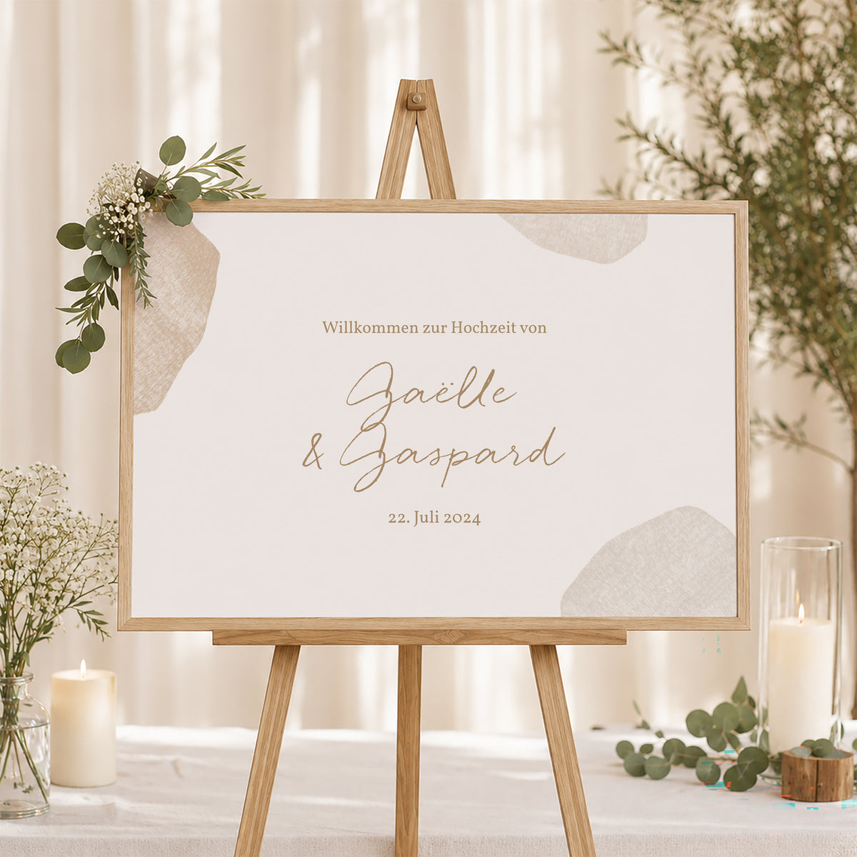 Begrüßungstafel Hochzeit Landschaft 90 x 60 cm Herz der Toskana foto N° 1