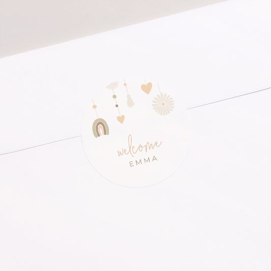 Sticker Geburt Rund Mobile Marguerite foto