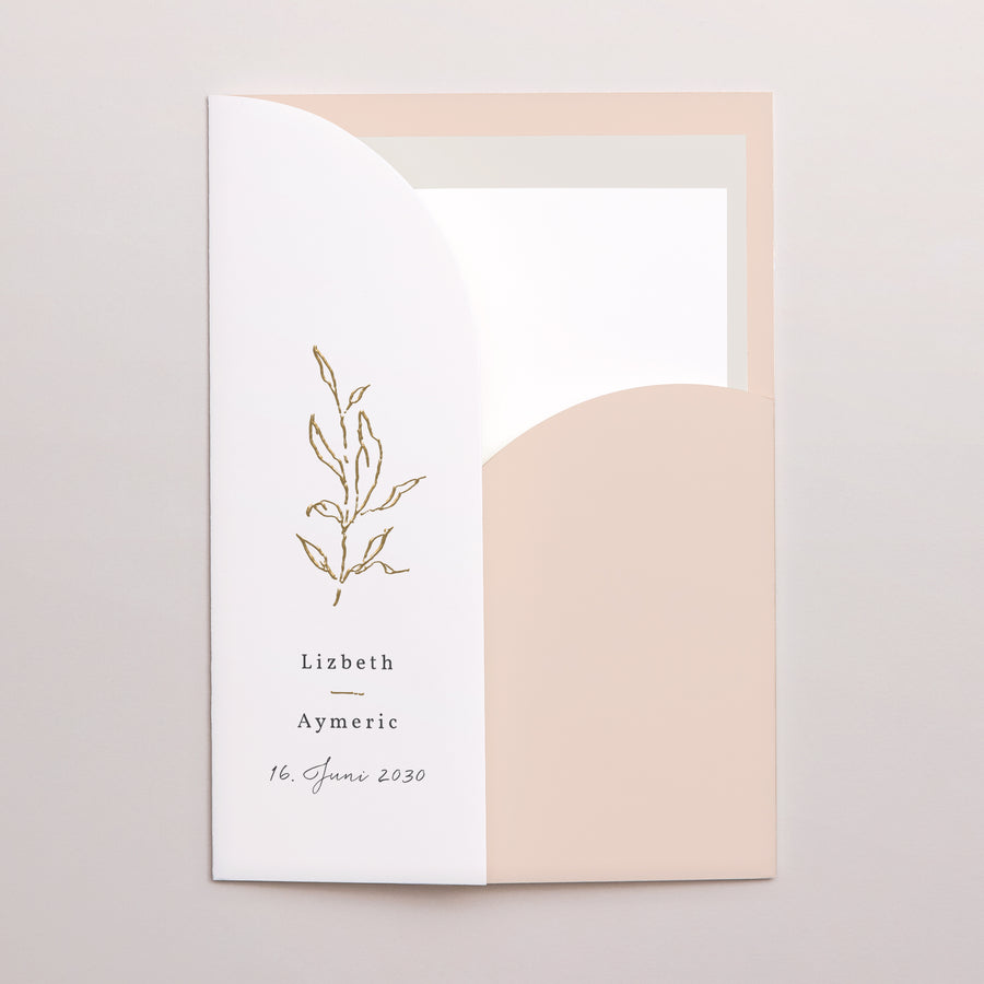 Hochzeitseinladung Hülle für 2 Karten Frühlingszweig foto